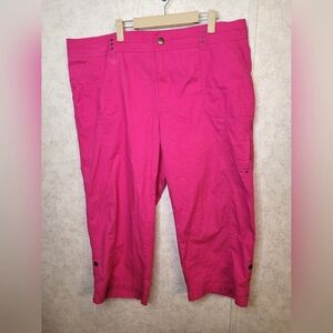 Avenue hot pink cotton convertible capris size 16